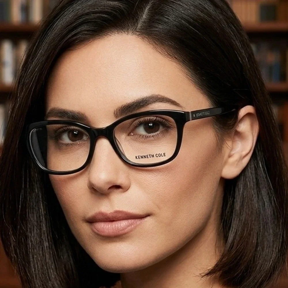Kenneth Cole New York KC0302 003 Dark Grey Horn Cat Eye Eyeglasses 53-16-140